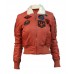 Top Gun B-15 Womens Flight Satin Jacket With Patches